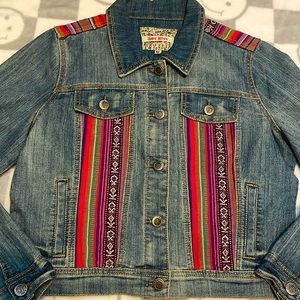 Vintage HOT KISS serape denim jacket ❤️‍🔥🏜️